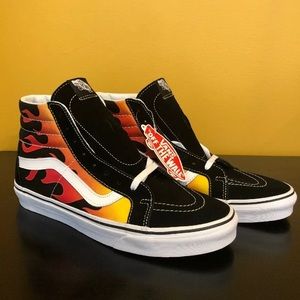 Vans SK8-HI Reissue Flame Black Size 10.5